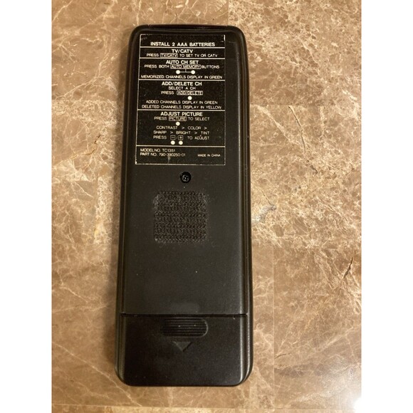 Emerson  790 390250 01 Remote Control TV CATV Model TC 1351 Tested Works - Picture 2 of 5